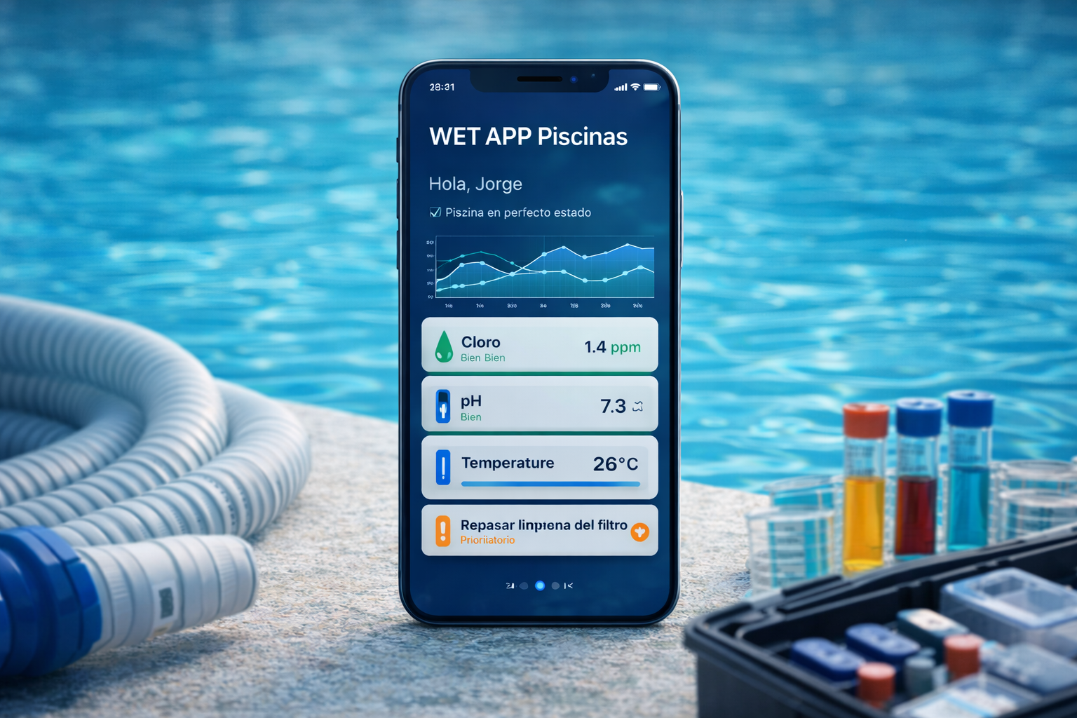 WET APP control de parámetros