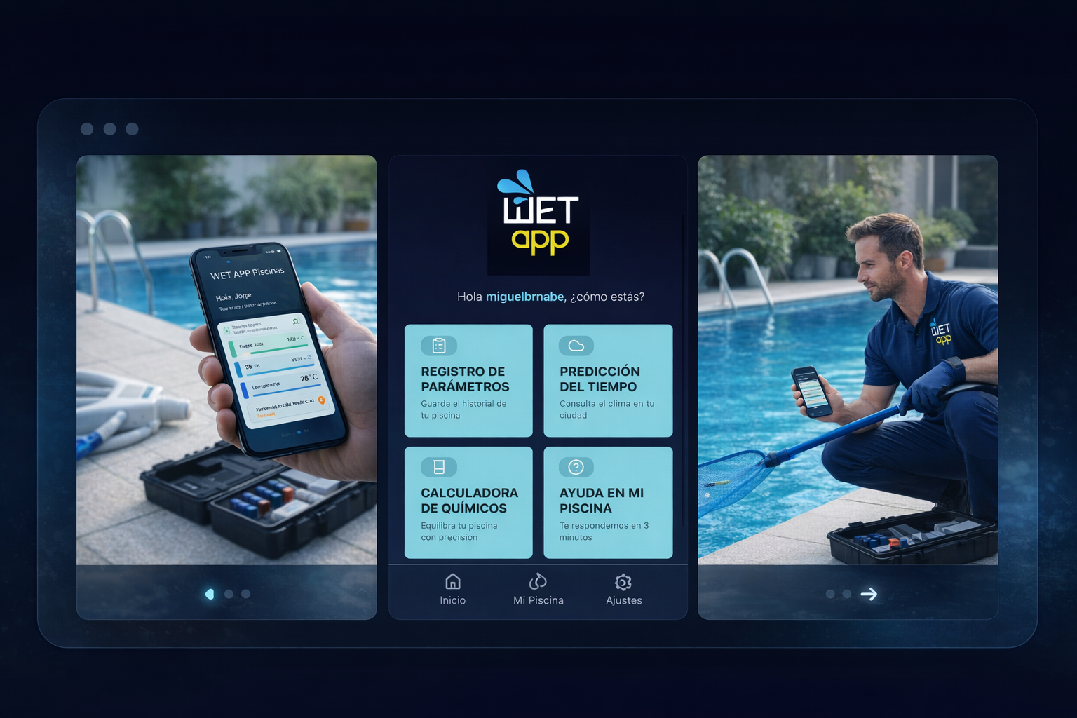 WET APP panel principal